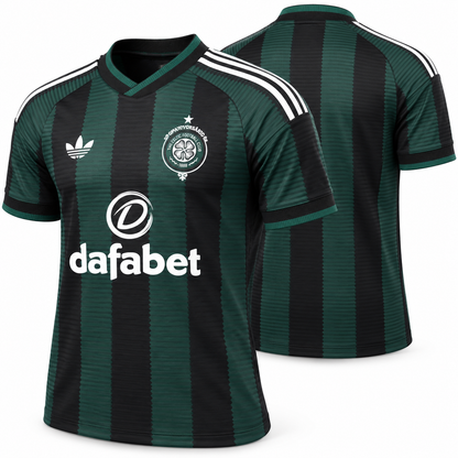 Maillot Celtic extérieur 2026-2027 vert et noir – vues en perspective