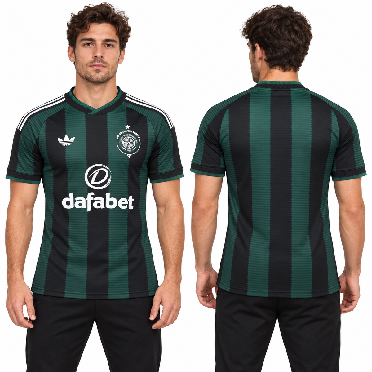 Maillot Celtic extérieur 2026-2027 vert et noir – porté, face et dos