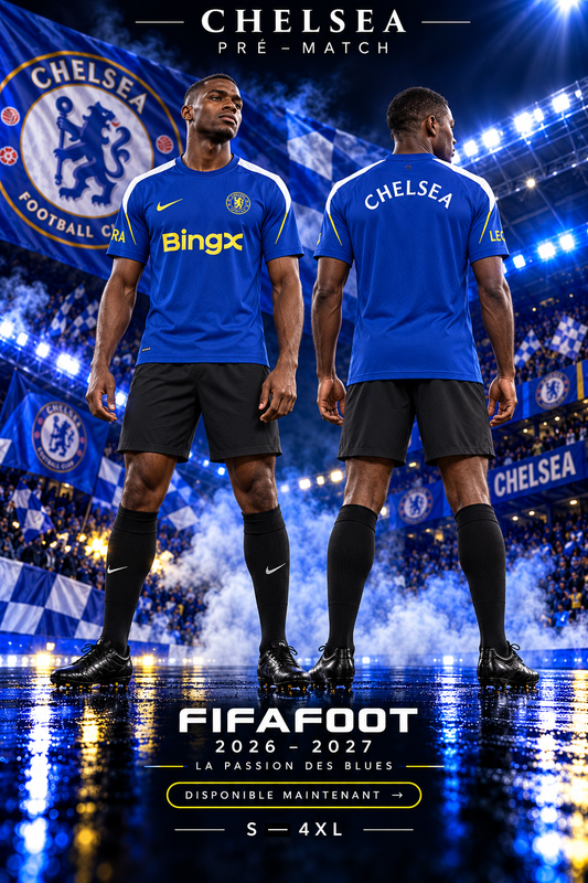 Maillot Chelsea pré-match bleu 2026-2027 — affiche