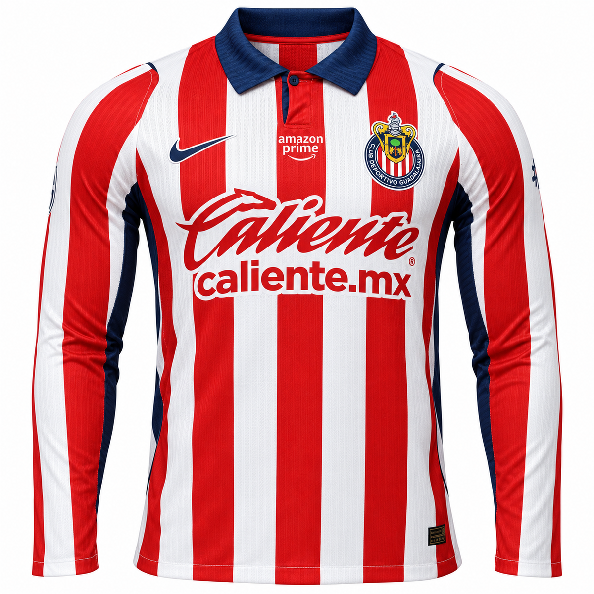 Maillot Chivas domicile 2026-2027 manches longues – détails du col et de la poitrine