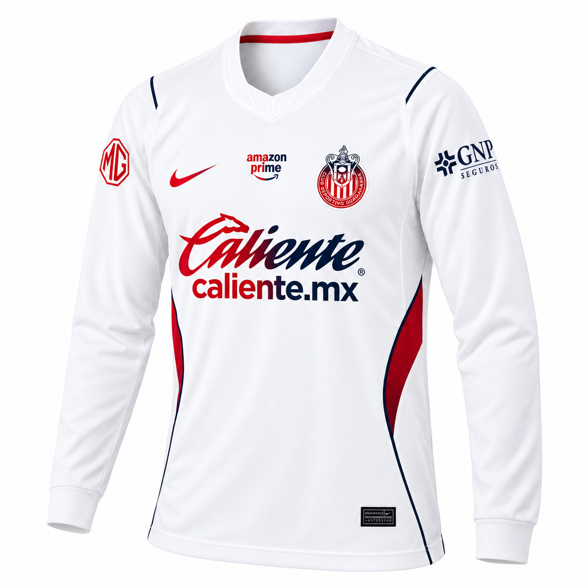 Maillot Chivas extérieur 2026-2027 manches longues blanc – vue en perspective