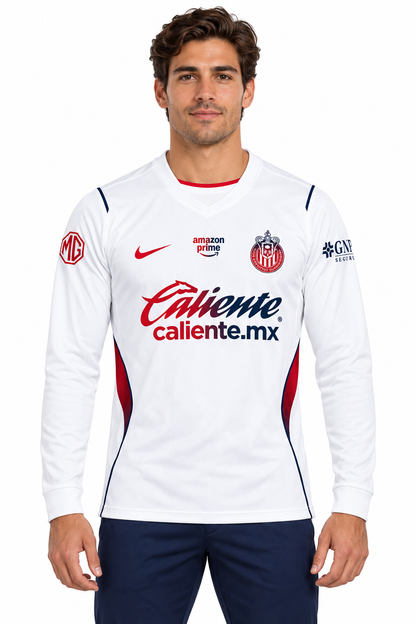 Maillot Chivas extérieur 2026-2027 manches longues blanc – maillot porté