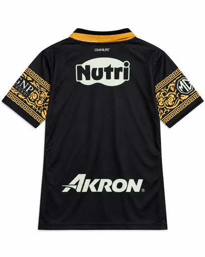 Vue arrière du maillot enfant noir et or