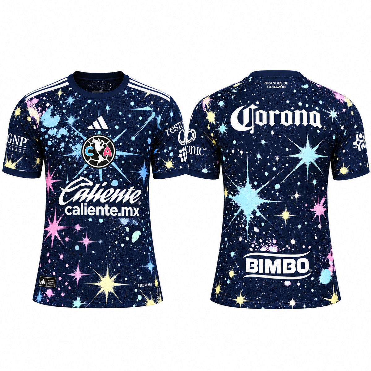 Maillot Club América Third 2026-2027 bleu marine à motifs étoilés — face-dos