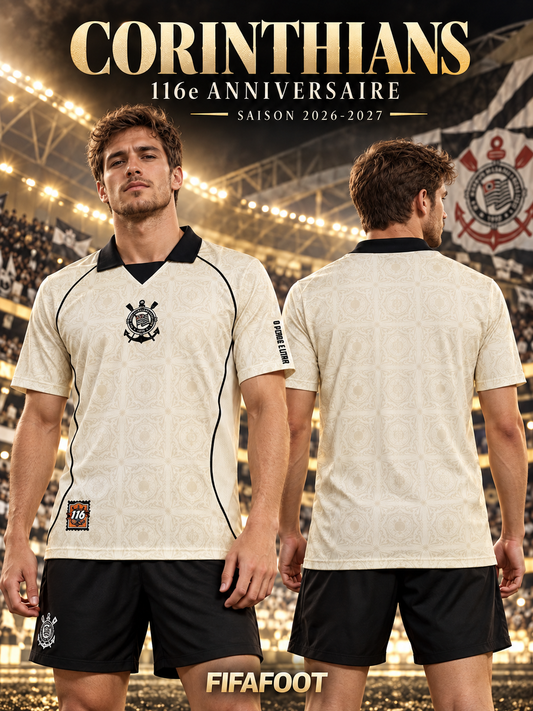 Affiche FIFAFOOT — maillot Corinthians 116e anniversaire homme 2026-2027, nouveau mannequin de face et de dos