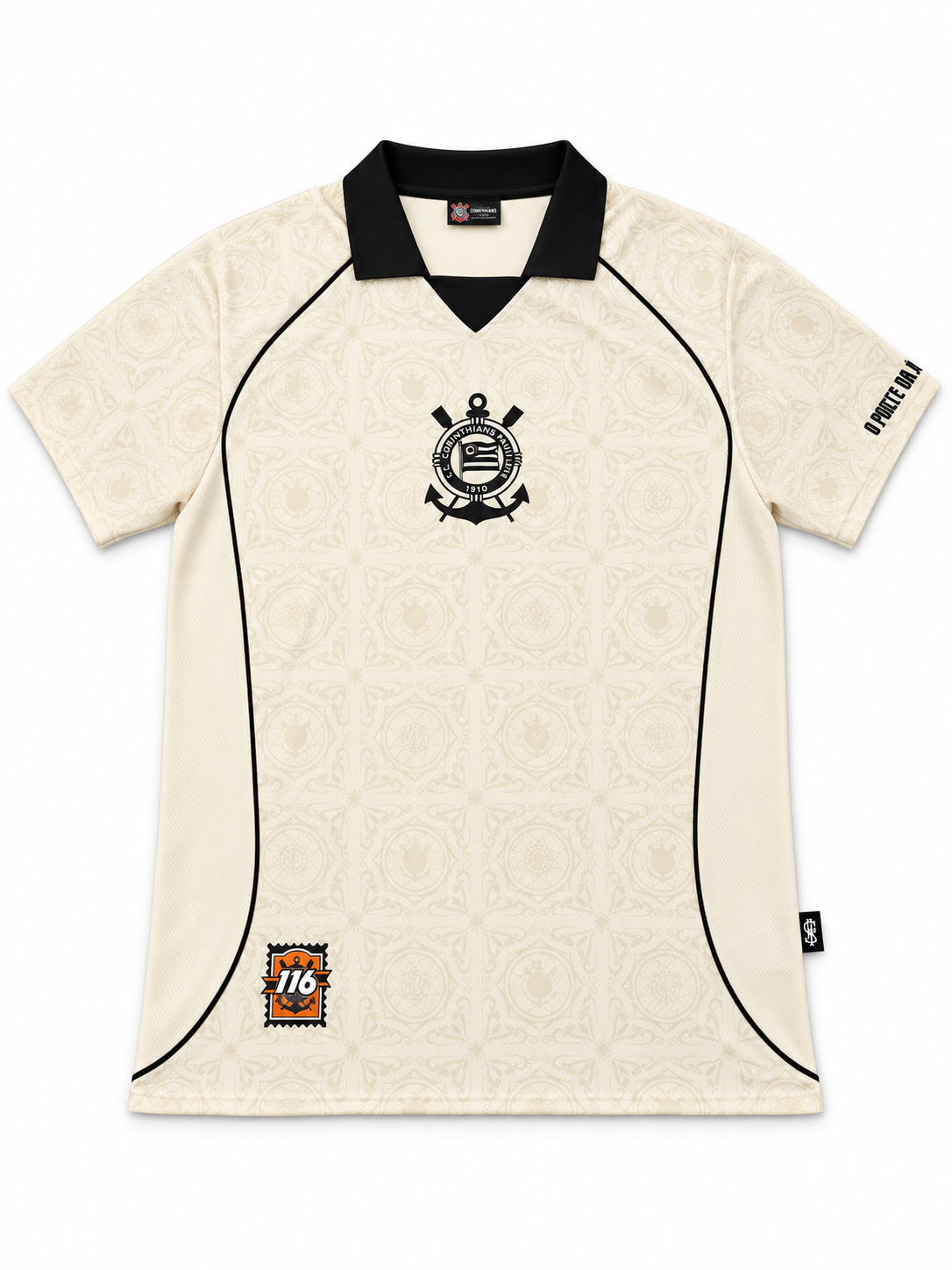 Maillot Corinthians 116e anniversaire homme 2026-2027 jaune pâle — face sur fond blanc