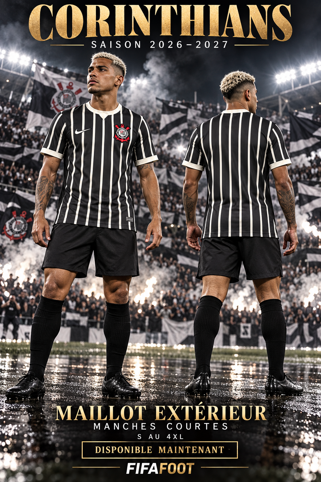 Corinthians extérieur 2026-2027 – affiche nouveau mannequin face et dos