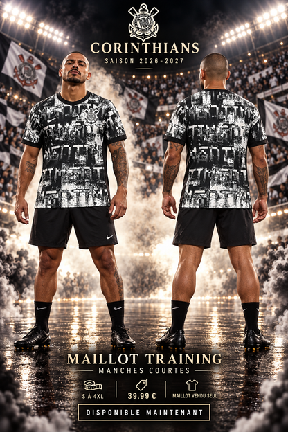 Affiche Corinthians training 2026-2027 — mannequin de face et de dos