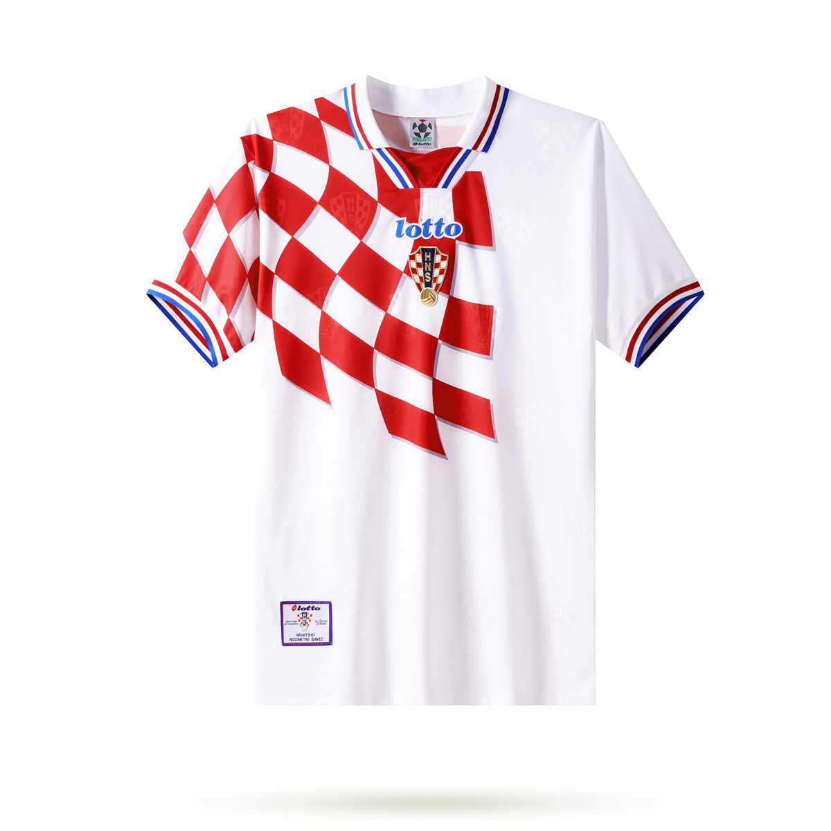 Face avant du maillot rétro Croatie 1998 domicile