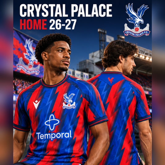 Affiche premium Crystal Palace 2026-2027, deux mannequins de face et de dos