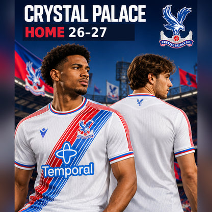 Affiche premium Crystal Palace 2026-2027 blanc, deux mannequins de face et de dos