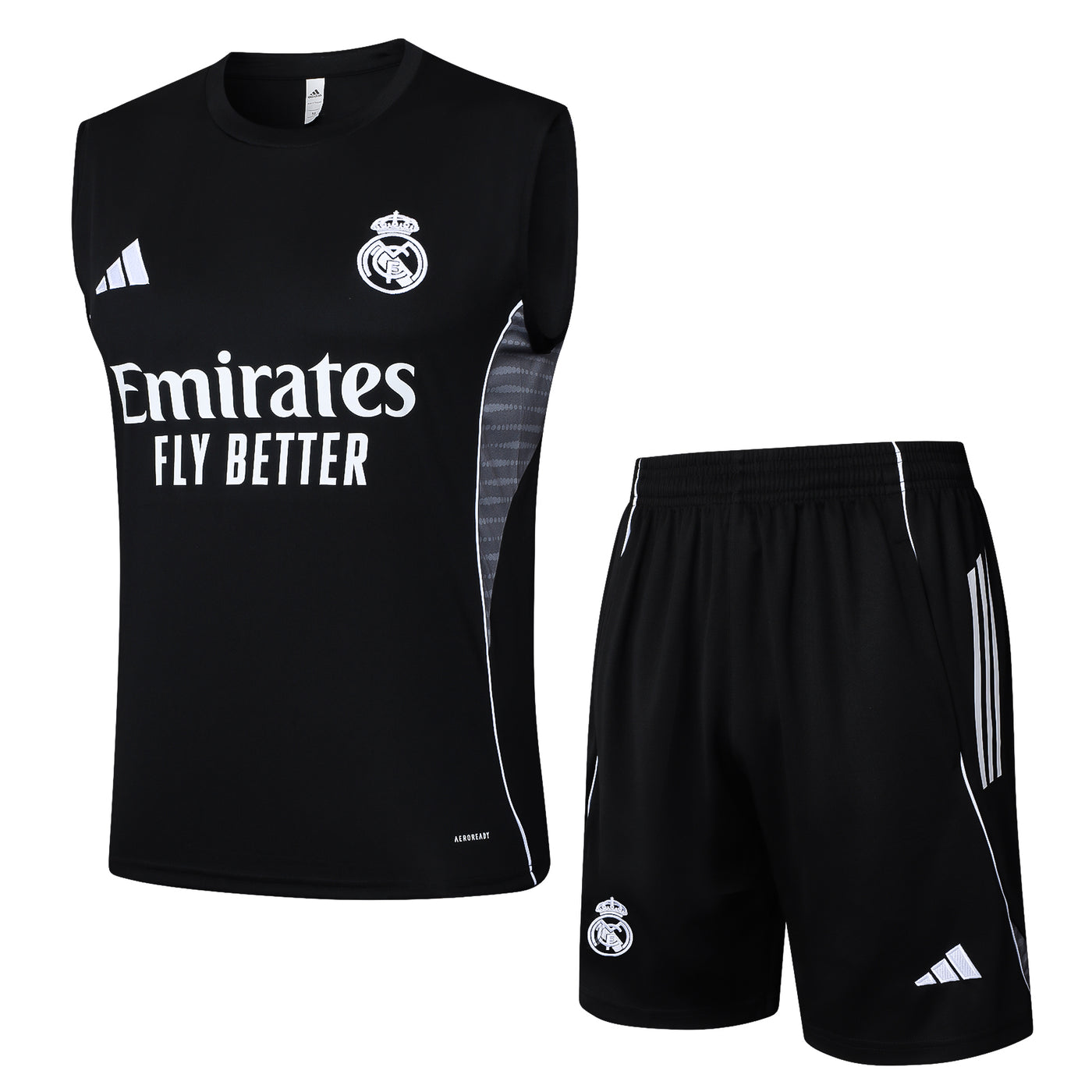 Ensemble débardeur + short noir Real Madrid 2025-2026