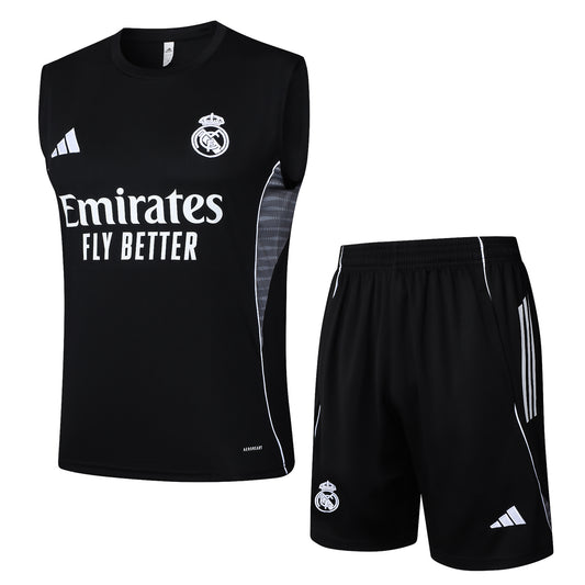Ensemble débardeur + short noir Real Madrid 2025-2026