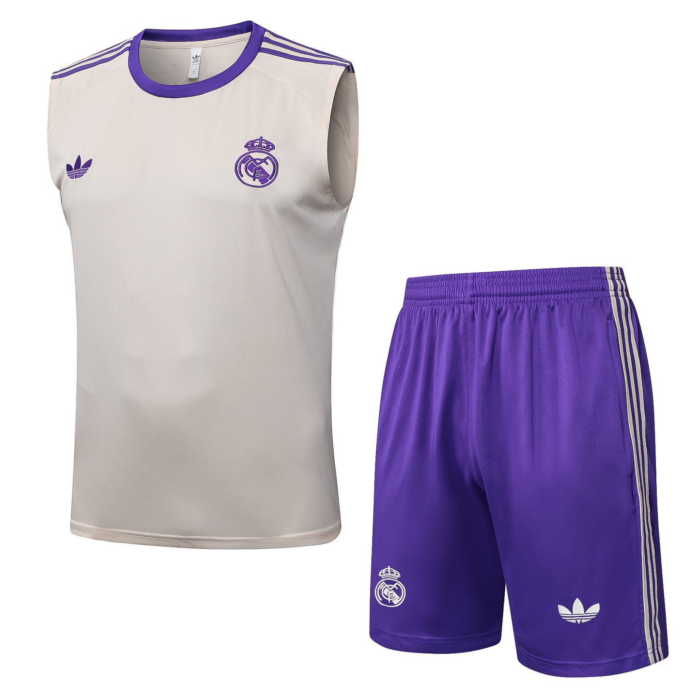 Ensemble débardeur + short beige Real Madrid 2025-2026