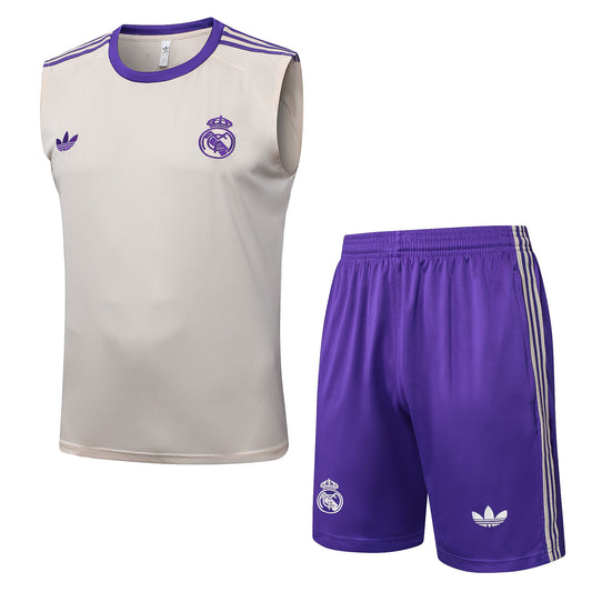 Ensemble débardeur + short beige Real Madrid 2025-2026