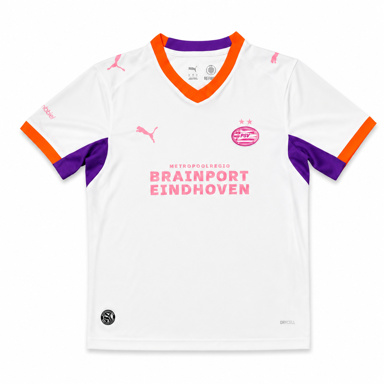 Maillot PSV Eindhoven Extérieur 2026-2027 – Blanc, Rose, Orange et Violet