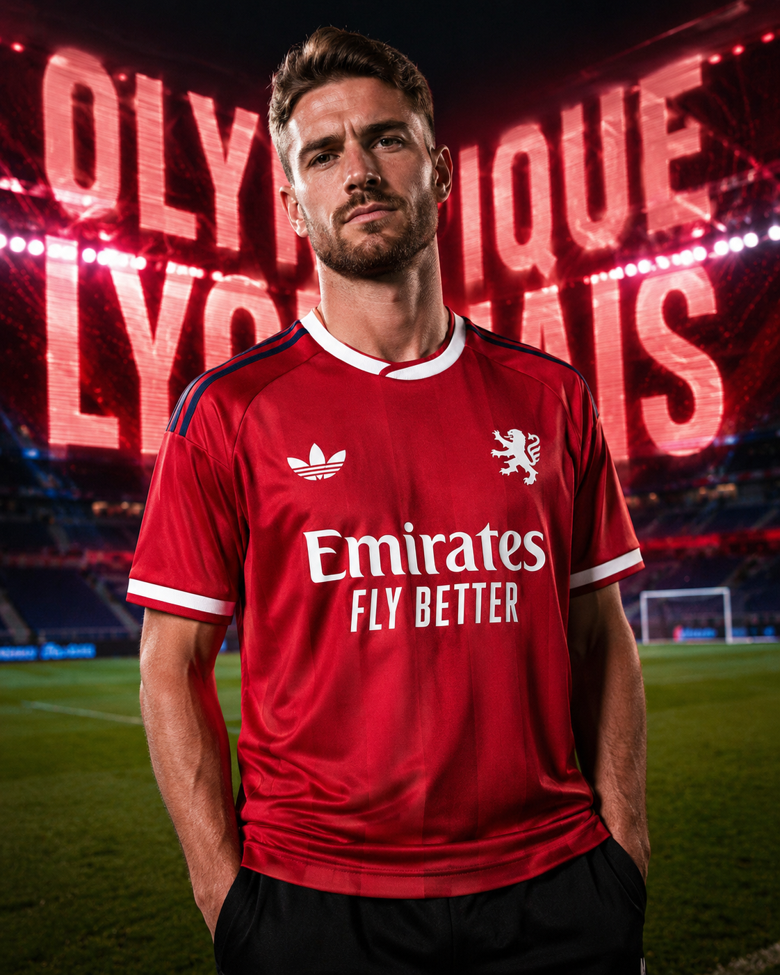 Maillot OL Extérieur Rouge 2026-2027 Football Homme