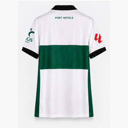 Maillot domicile Elche CF 2026-2027 blanc et vert, vue de dos sur fond blanc