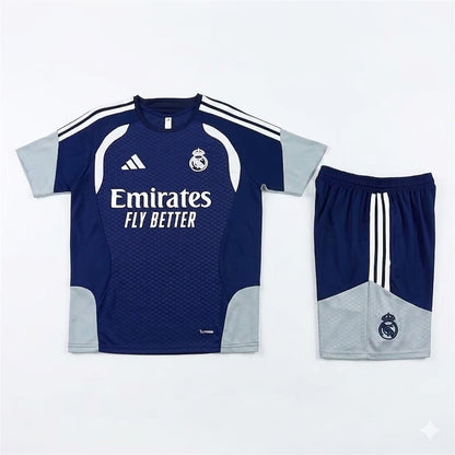 Ensemble Football Real Madrid Bleu Marine Homme 2026/2027 – Tenue Sport Premium Training & Lifestyle | Maillot + Short Football Moderne