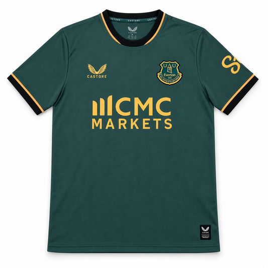 Maillot Everton third 2026-2027 vert et or — face