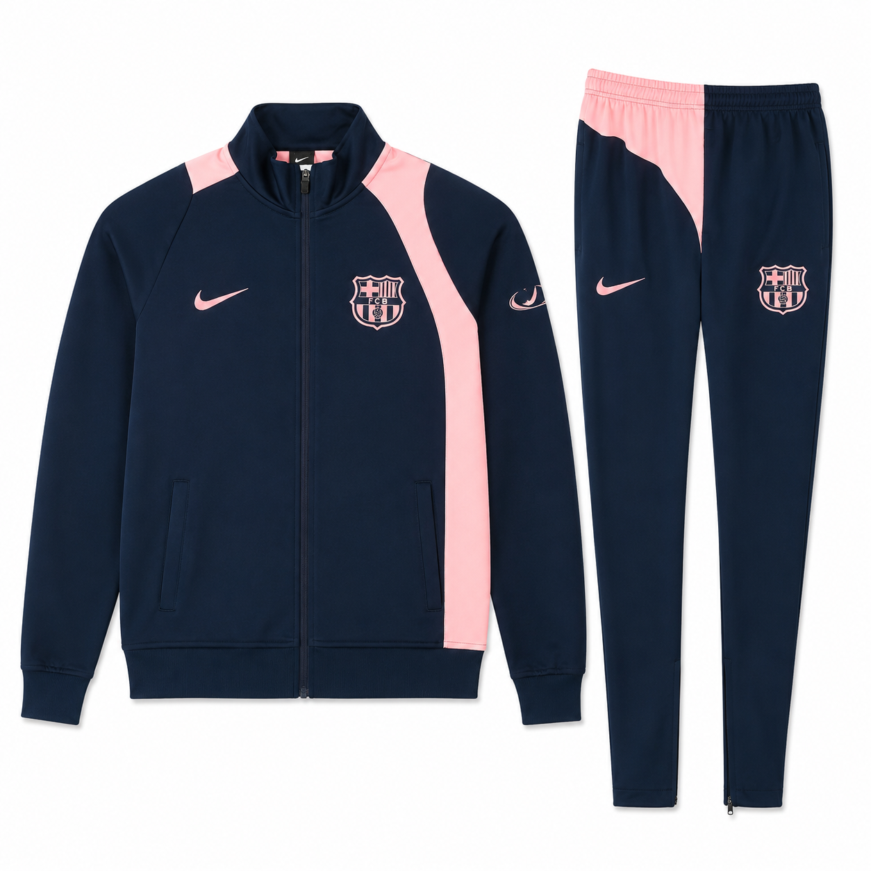 Ensemble Survêtement FC Barcelone Bleu marine -rose Homme 2026/2027 – Training Suit Barça