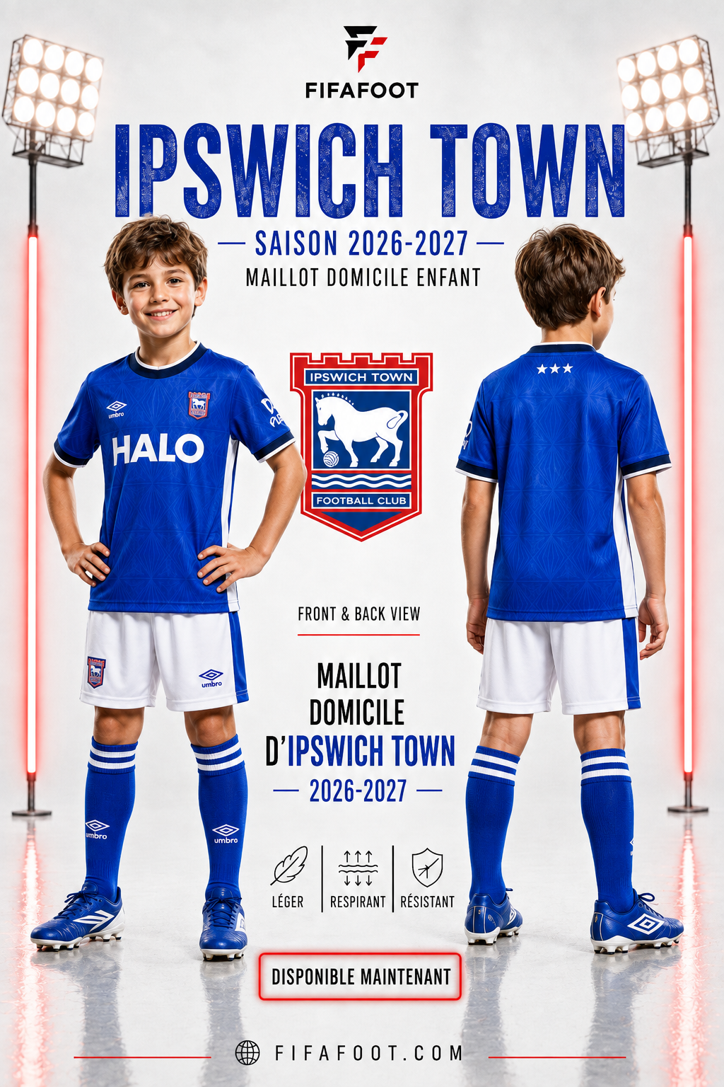 Maillot Ipswich Town Domicile 2026-2027 – Bleu – Homme
