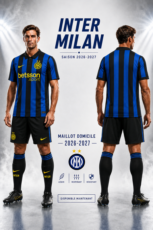 Maillot Domicile Inter Milan 2026-2027 Bleu & Noir – Tenue Football