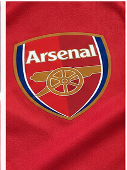 Gros plan de l'écusson Arsenal et finitions