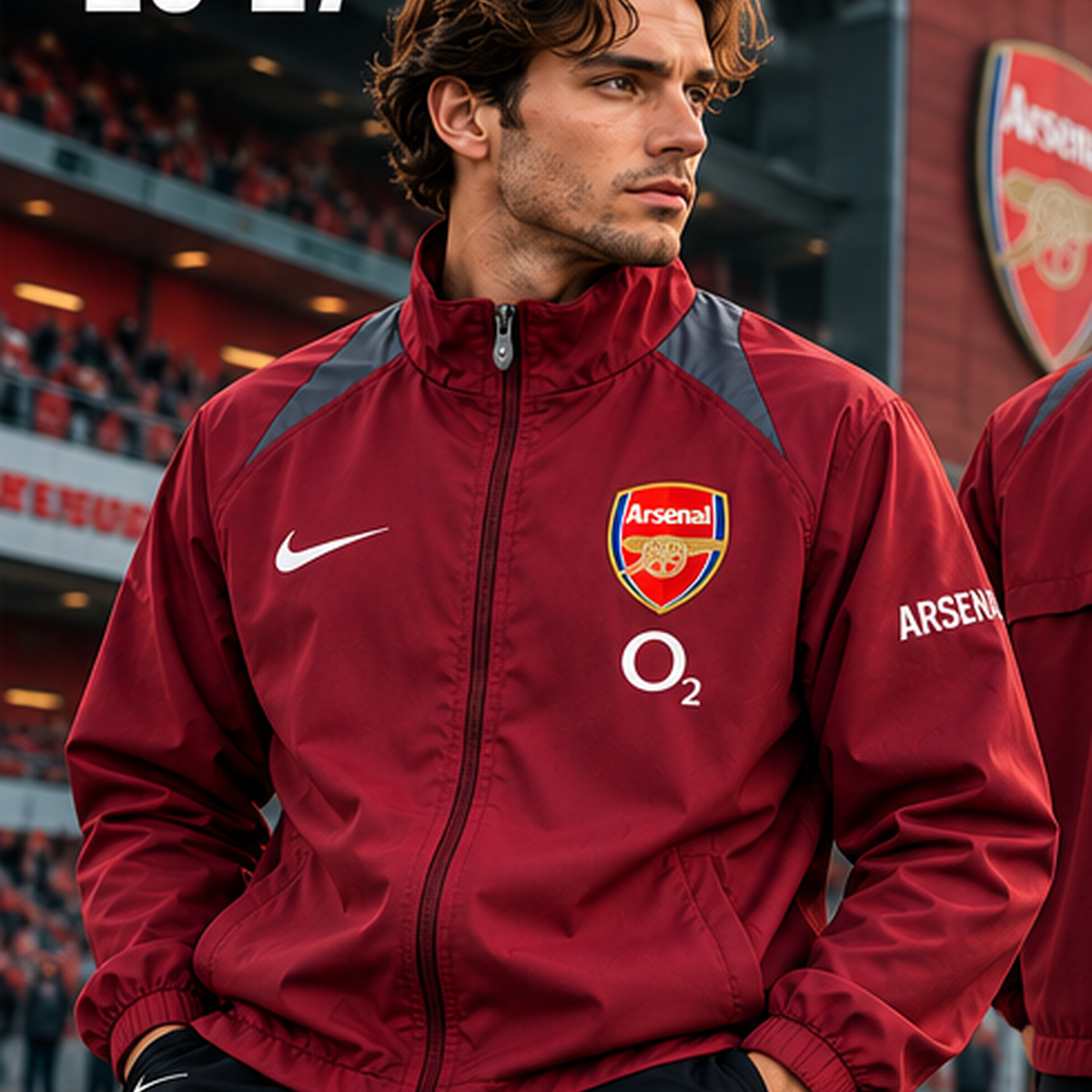 Coupe-vent Arsenal 2026-2027 porté par mannequin