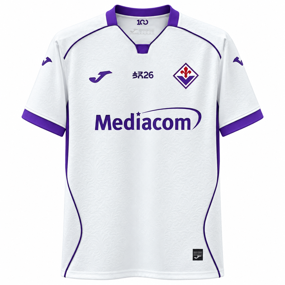 Fiorentina extérieur 2026-2027 vue de face sur fond blanc