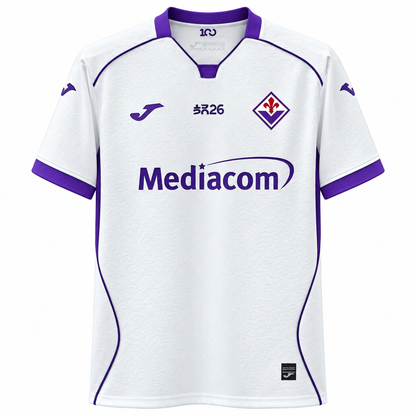 Fiorentina extérieur 2026-2027 vue de face sur fond blanc