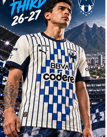 Monterrey 2026-2027 Third – Présentation portée par mannequin masculin