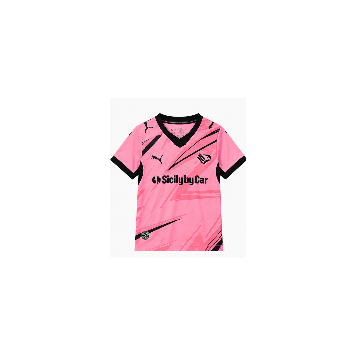 Palermo FC enfant extérieur 2026-2027 – Maillot rose vue avant fond blanc