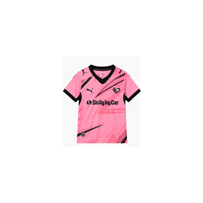 Palermo FC enfant extérieur 2026-2027 – Maillot rose vue avant fond blanc