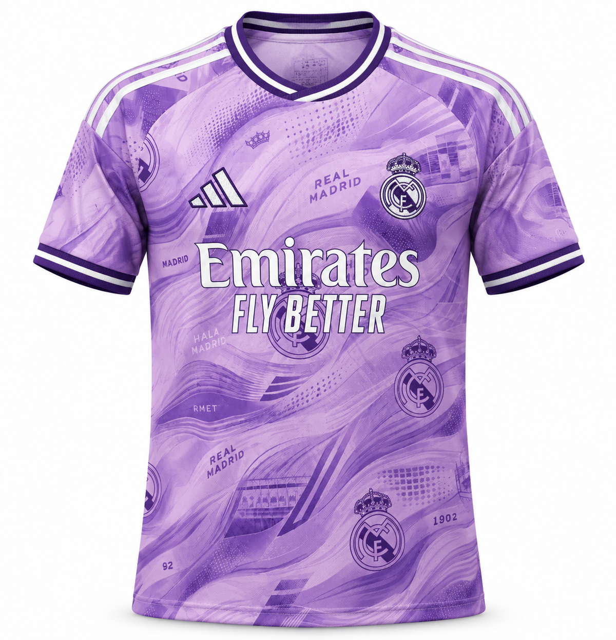 Real Madrid Special Edition Purple 2026-2027 vue avant fond blanc