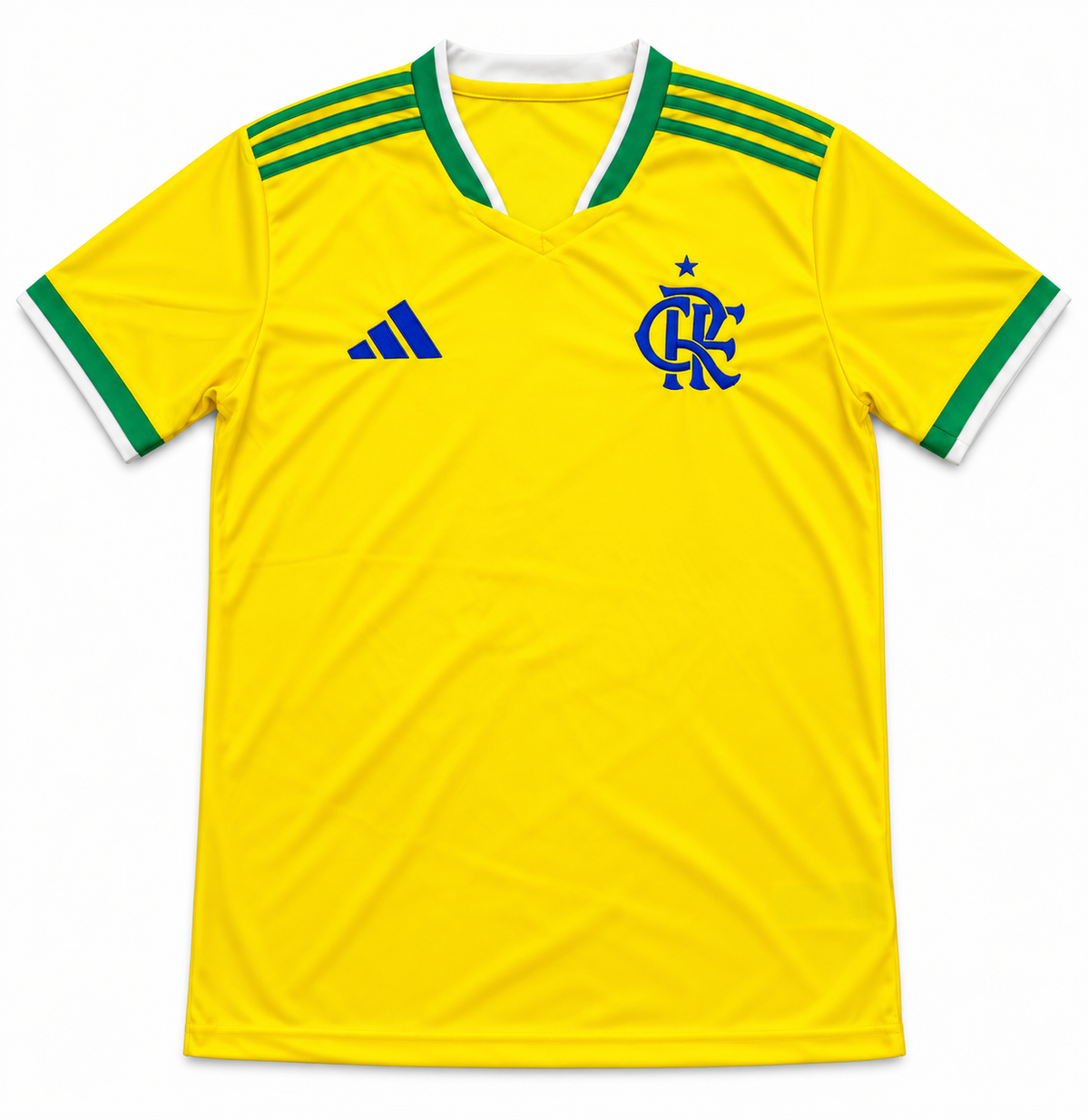 Maillot training Flamengo jaune – vue de face sur fond blanc