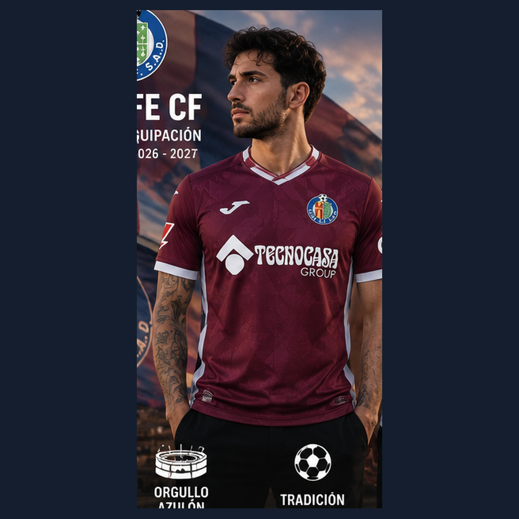 Mannequin masculin portant le maillot extérieur Getafe CF 2026-2027