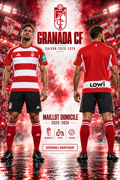 Granada CF domicile 2025-2026 – Affiche face et dos