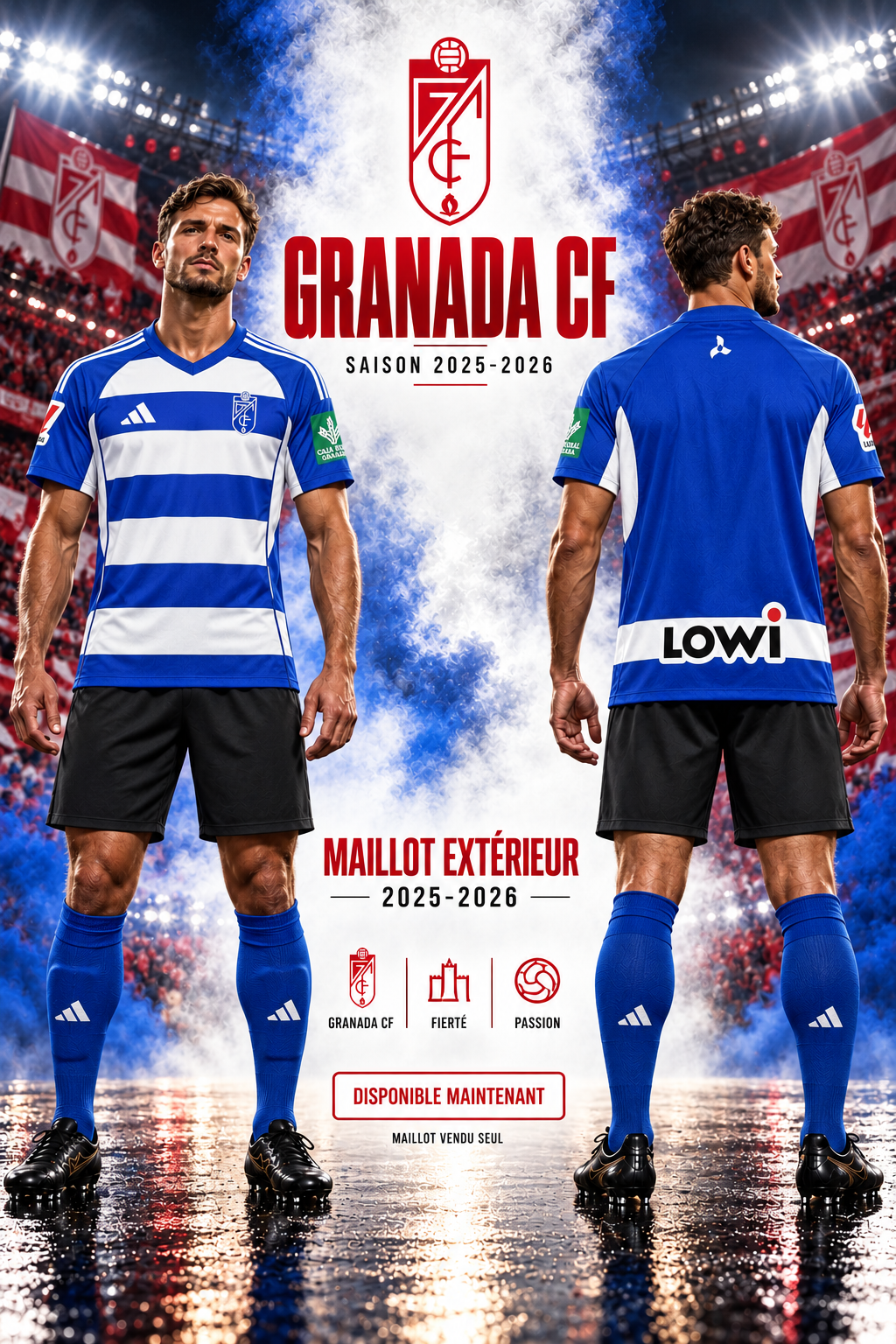Granada CF extérieur 2025-2026 – Affiche face et dos
