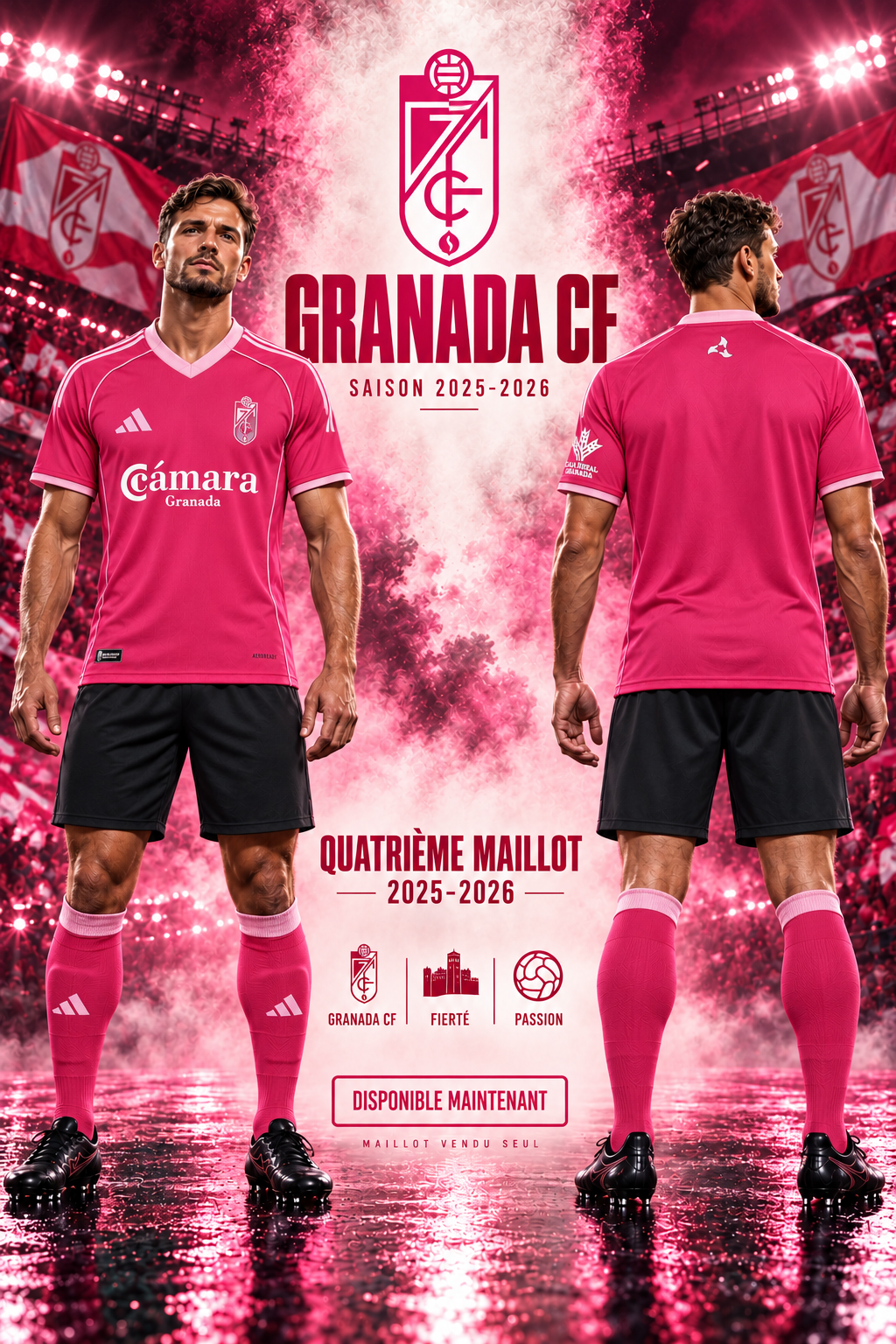 Granada CF quatrième maillot 2025-2026 – affiche face et dos