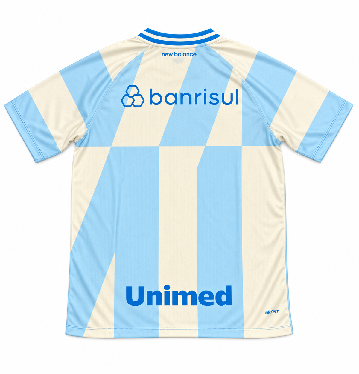 Grêmio extérieur bleu ciel et crème – vue de dos sur fond blanc