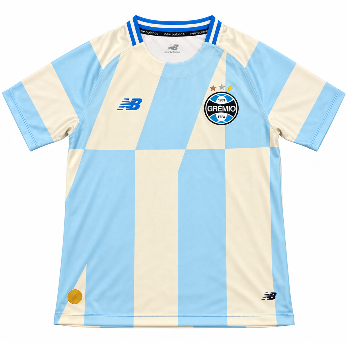 Grêmio extérieur bleu ciel et crème – vue de face sur fond blanc