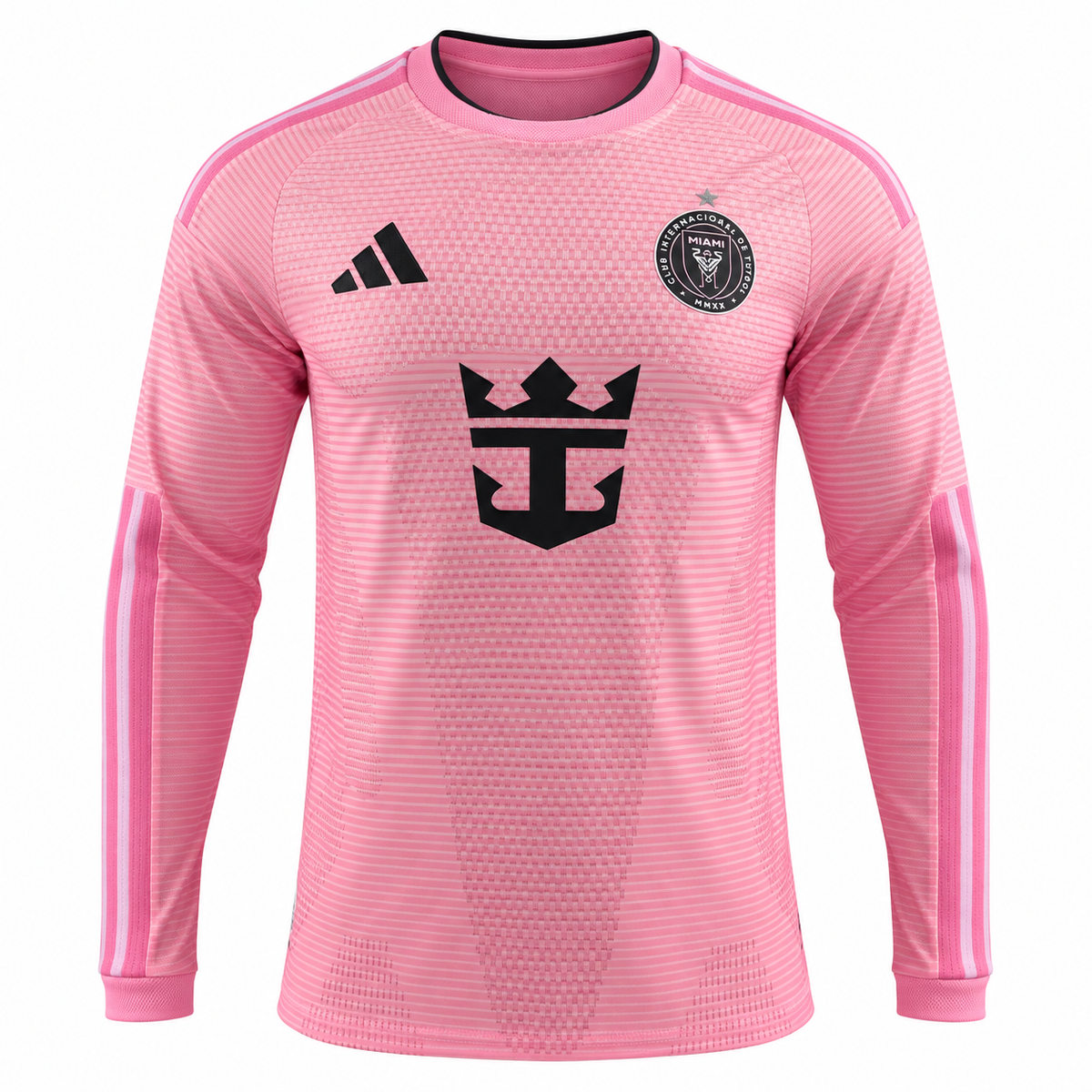 Maillot Inter Miami domicile rose manches longues vue de face