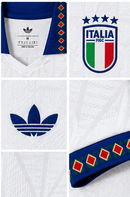 Italie maillot extérieur blanc bleu 2027/2028 - detail