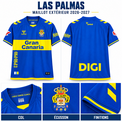 Las Palmas extérieur 2026-2027 – Col, écusson et finitions