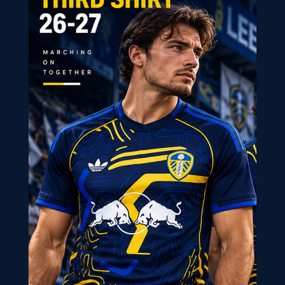 Leeds United Third 2026-2027 - porté par un mannequin masculin