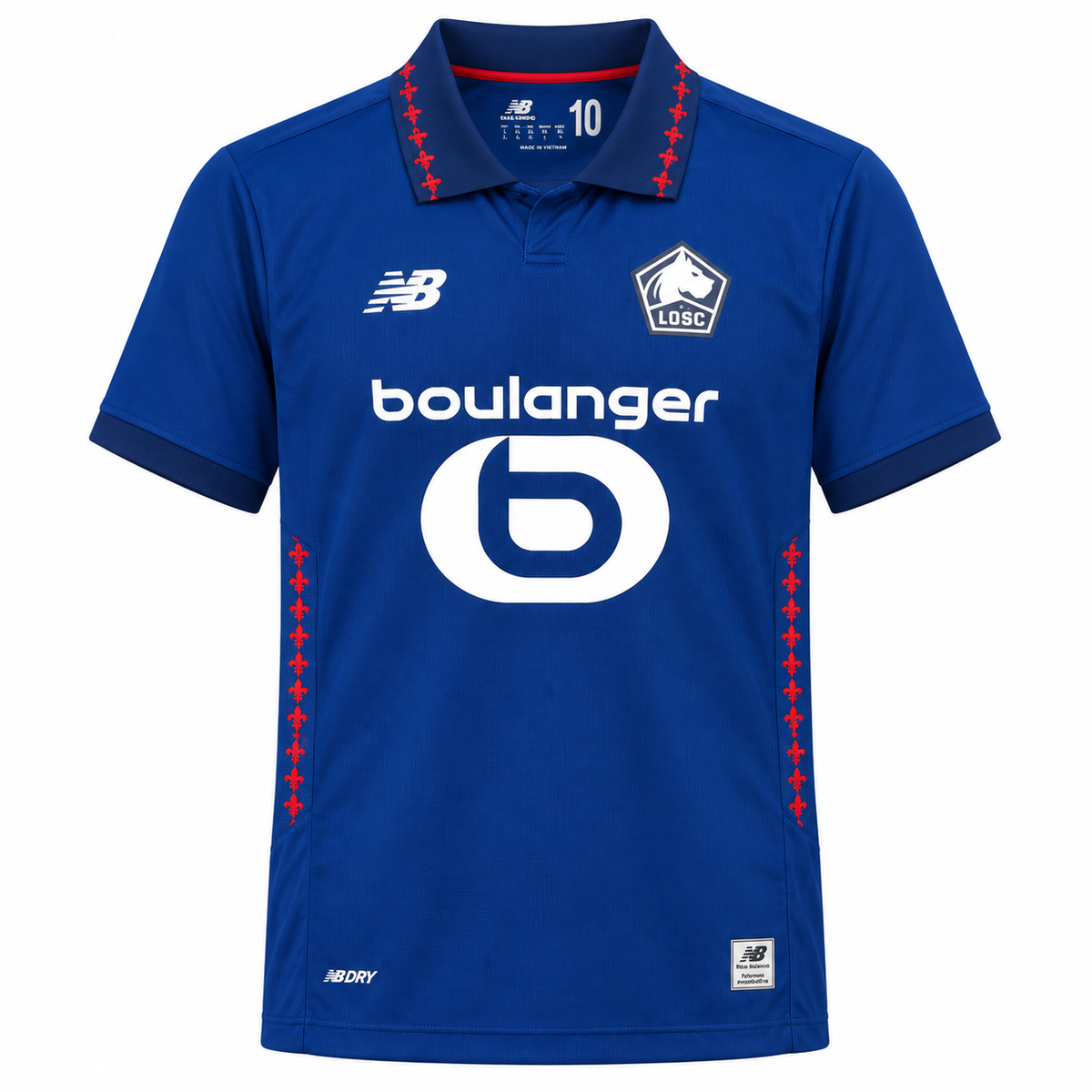 Lille LOSC Third 2026-2027, maillot bleu vue de face sur fond blanc