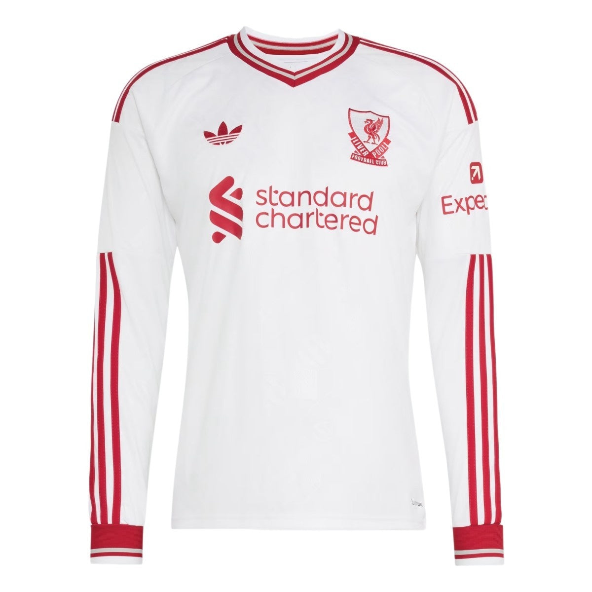 Maillot Liverpool FC Away 2026-2027 manches longues, face sur fond blanc