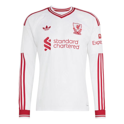 Maillot Liverpool FC Away 2026-2027 manches longues, face sur fond blanc