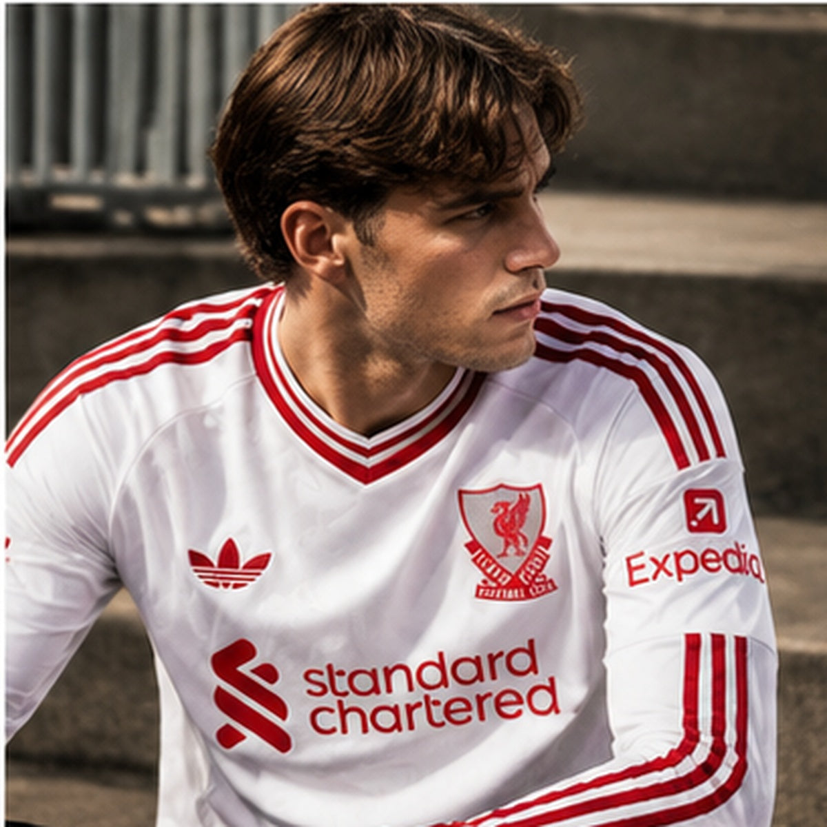 Mannequin masculin en maillot Liverpool FC Away 2026-2027 manches longues